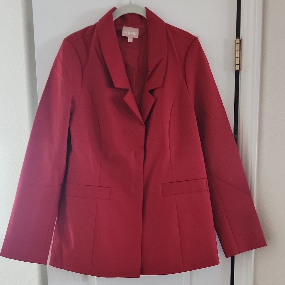 Show Me Your‎ Mumu Red Blazer, Size Large